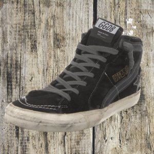 Golden Goose Suede Slide High Top Sneakers in Black size 39